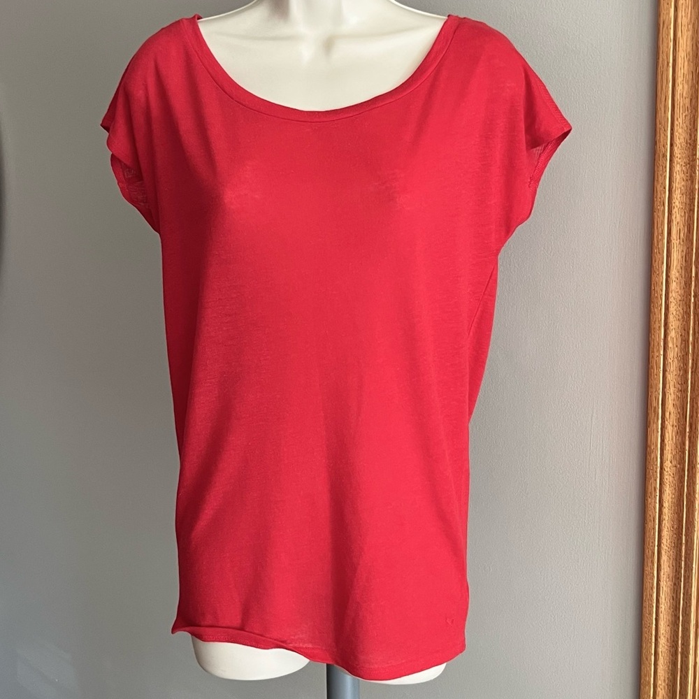 BOGO AE Red Linen Tissue Tee XS